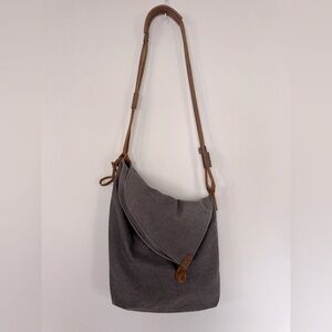 Canvas Messenger Bag - Gray
